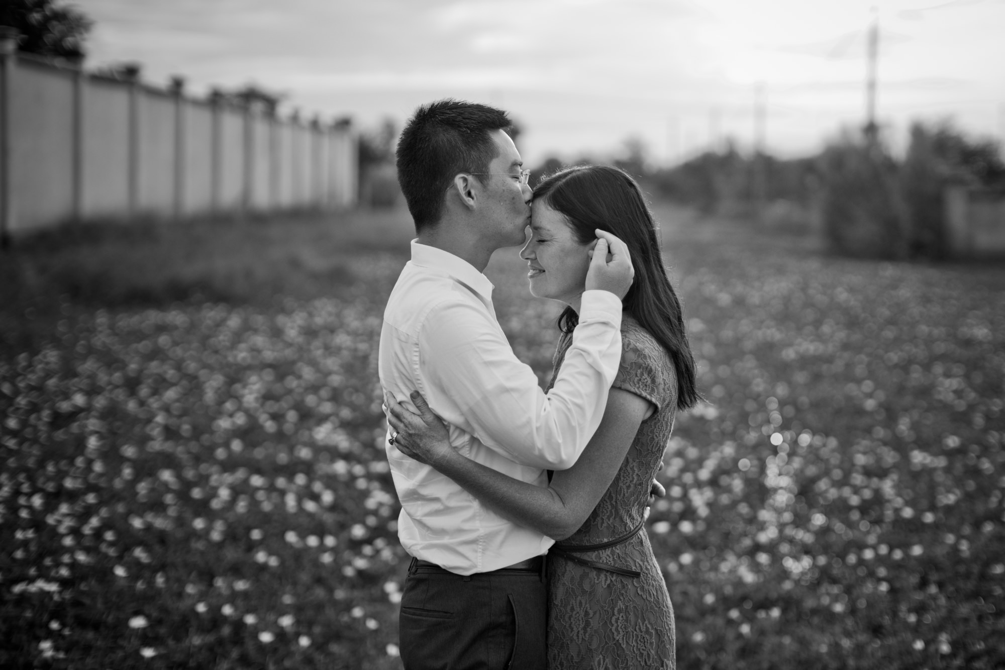 couple in a field of flowers phnom penh